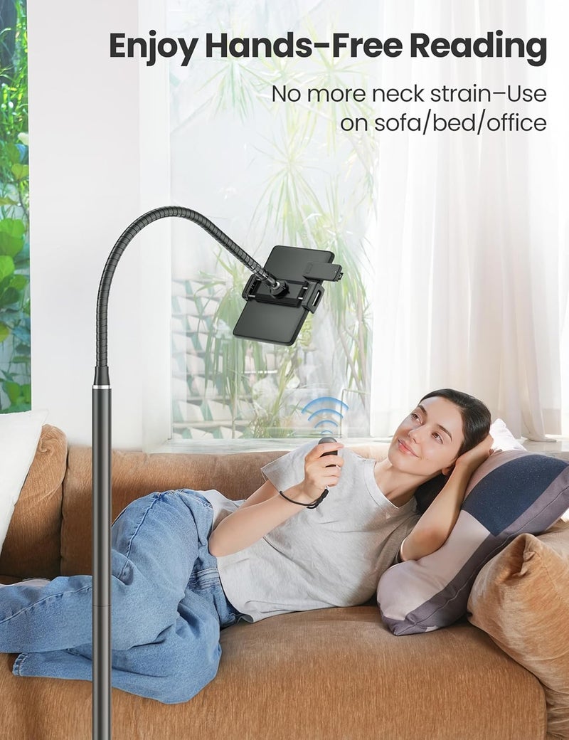 VOLTIFYMAX Kindle Stand Floor with Remote Page Turner for Reading in Bed, Tablet Stand Holder with Adjustable Gooseneck, Compatible with Kindle Accessories/Paperwhite, Hands Free Use Gifts for Readers - Image 5